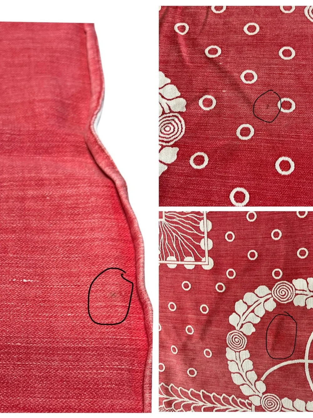 Vintage Reversible Red and White Jacquard Tablecloth